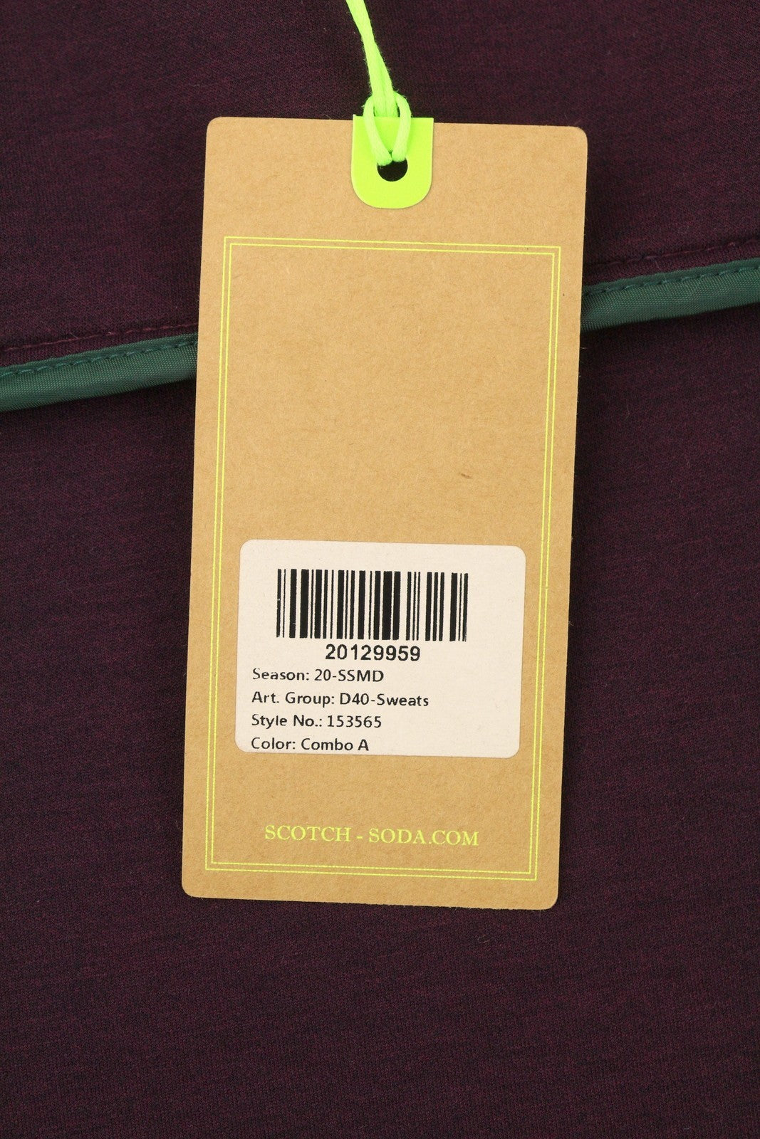 SCOTCH & SODA Men Jacket L Burgundy High Neck Unlined Full Zip Lightweight