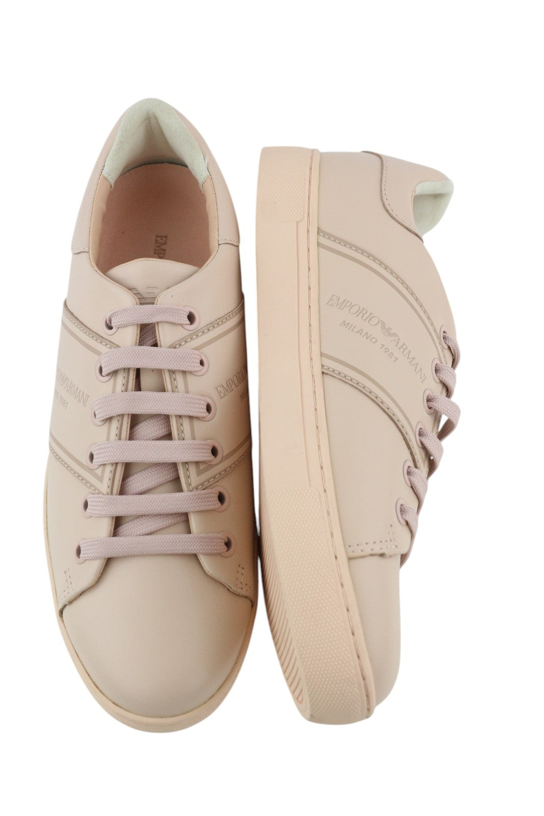 EMPORIO ARMANI X3X096 Women Sneakers EU37 Pink Leather Low Top RRP169