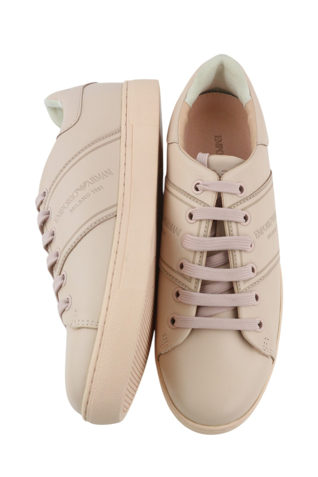 EMPORIO ARMANI X3X096 Women Sneakers EU37 Pink Leather Low Top RRP169