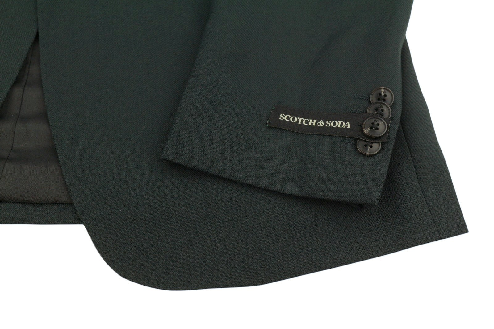 SCOTCH & SODA Men Blazer M Grachten Green Wool Blend Peak Lapel Single-Breasted