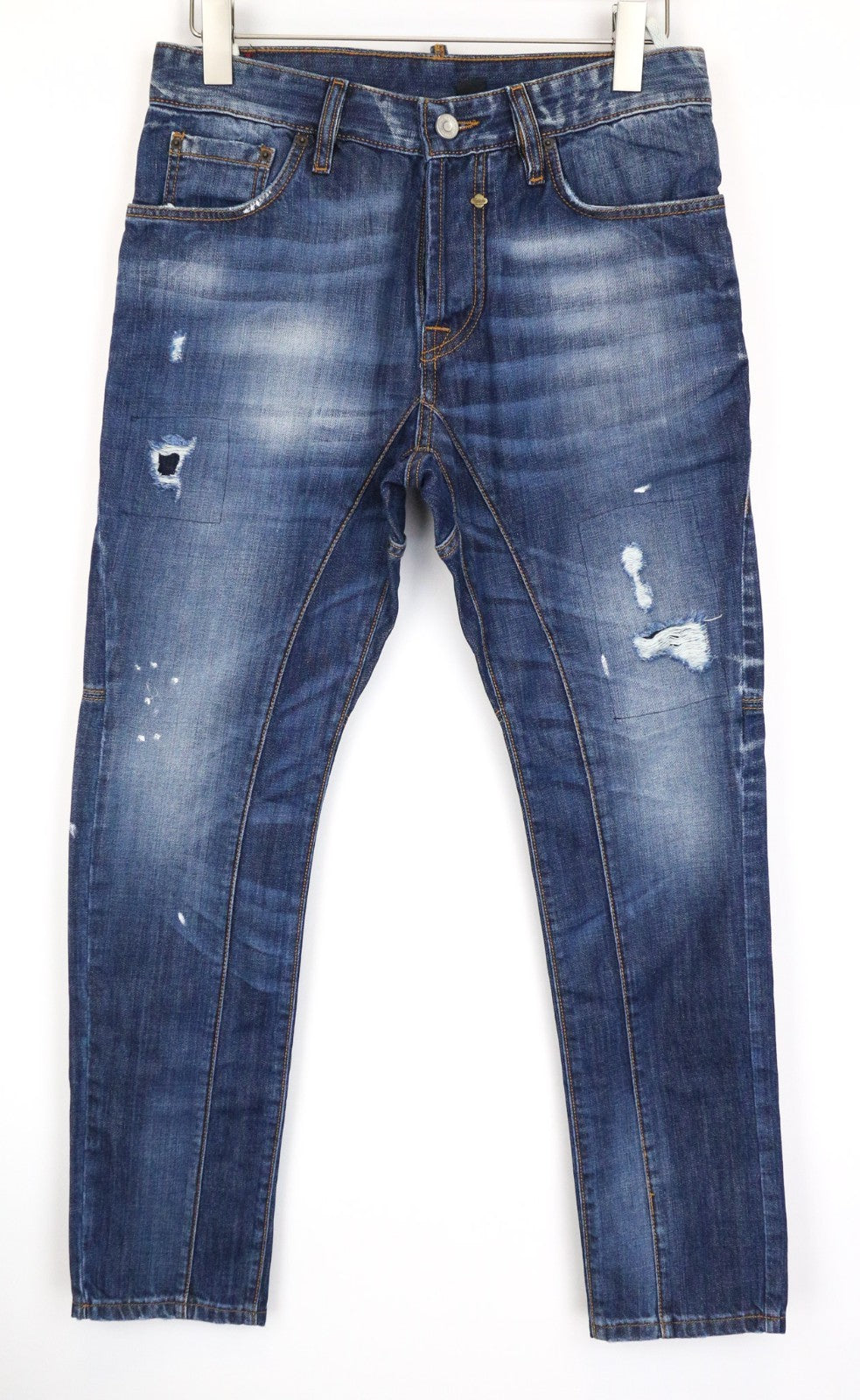 TAKESHY KUROSAWA TK55P Men's Jeans W30 Blue Taper Slim Distressed Button Style