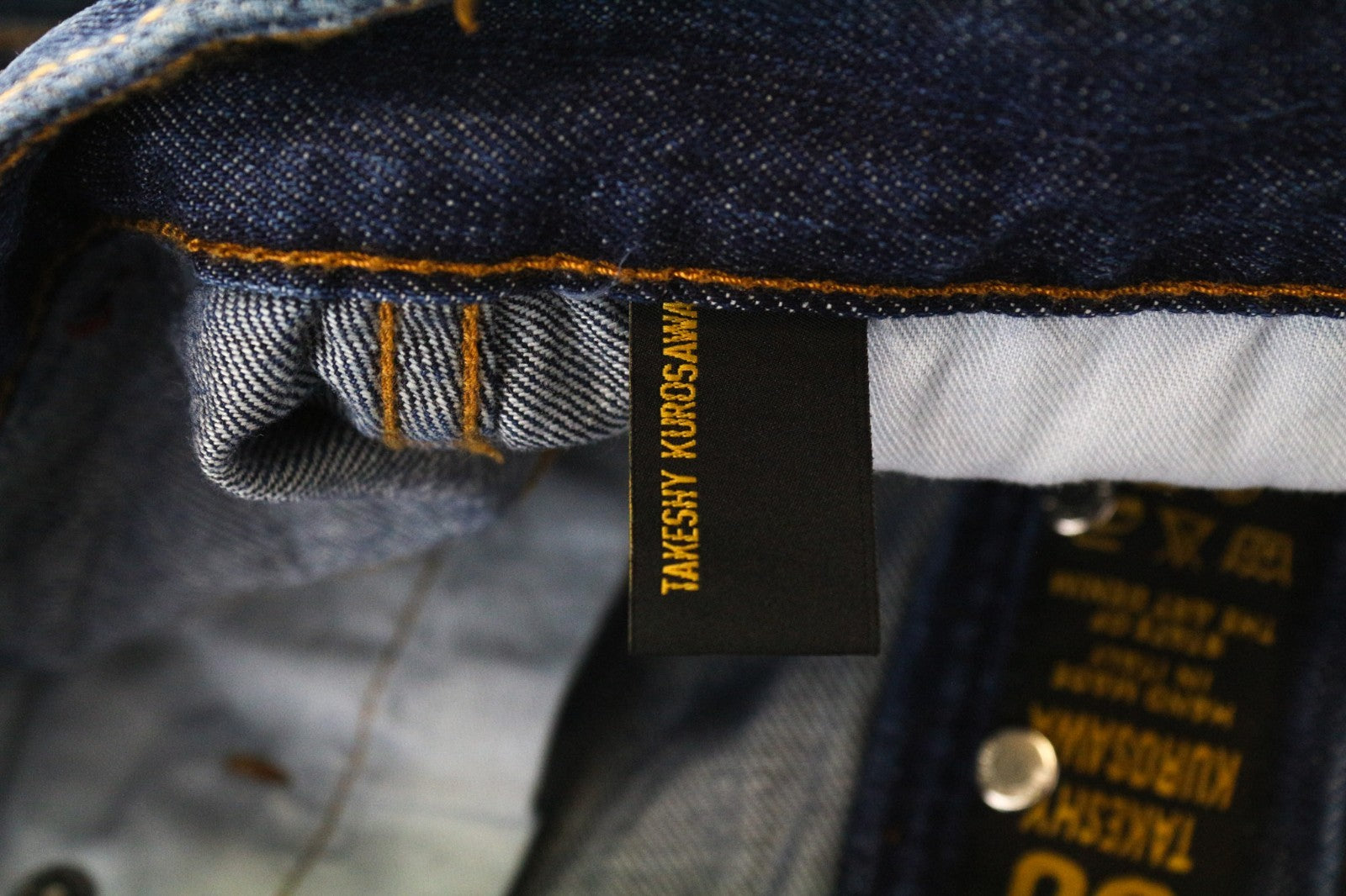 TAKESHY KUROSAWA TK55P vyriški džinsai W30 mėlyni, siaurėjantys, apdriskę, sagomis 