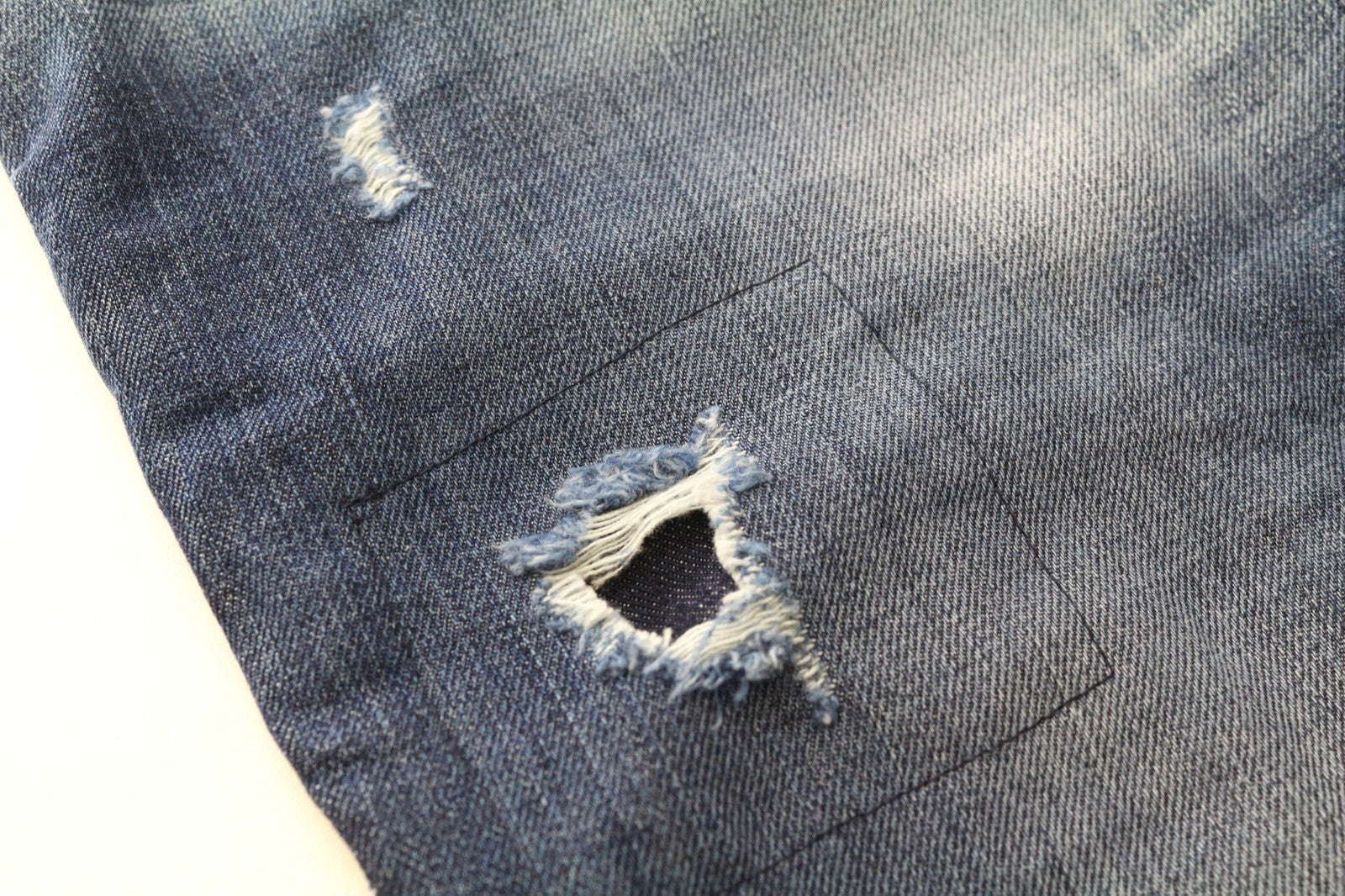 TAKESHY KUROSAWA TK55P vyriški džinsai W30 mėlyni, siaurėjantys, apdriskę, sagomis 