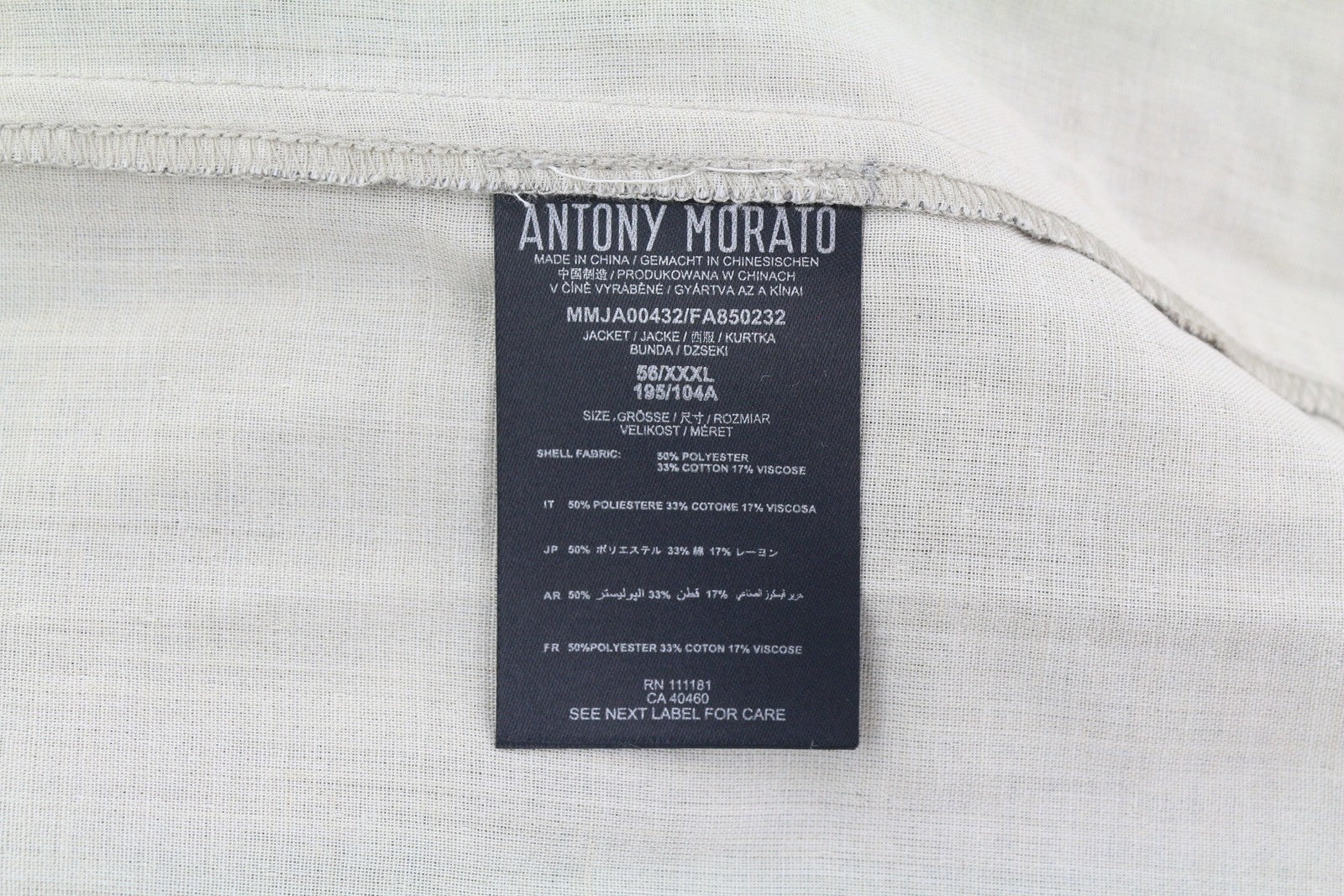 ANTONY MORATO Men Blazer 3XL Light Brown Single Button Notch Lapel Unlined