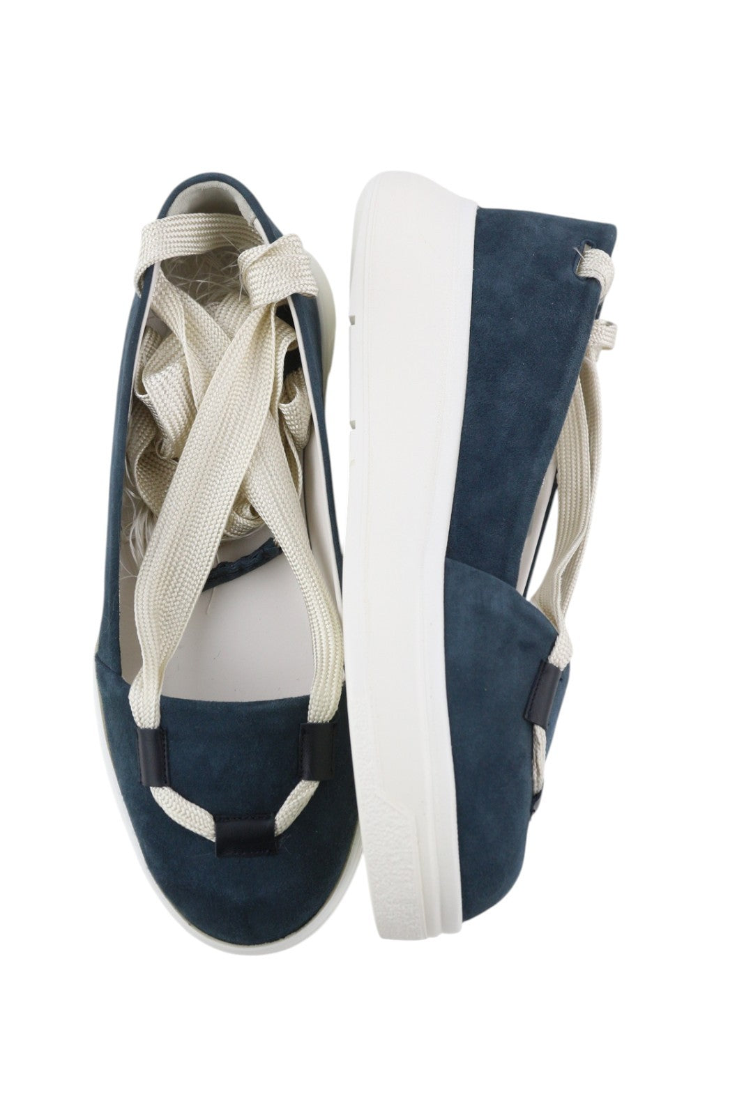 EMPORIO ARMANI X3X085 Women Shoes EU37 Blue Suede Platform Lace Up