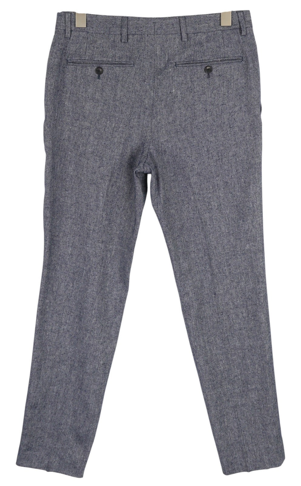 TOMMY HILFIGER Men Trousers W31 Blue Melange Wool Silk Slim Fit Zip