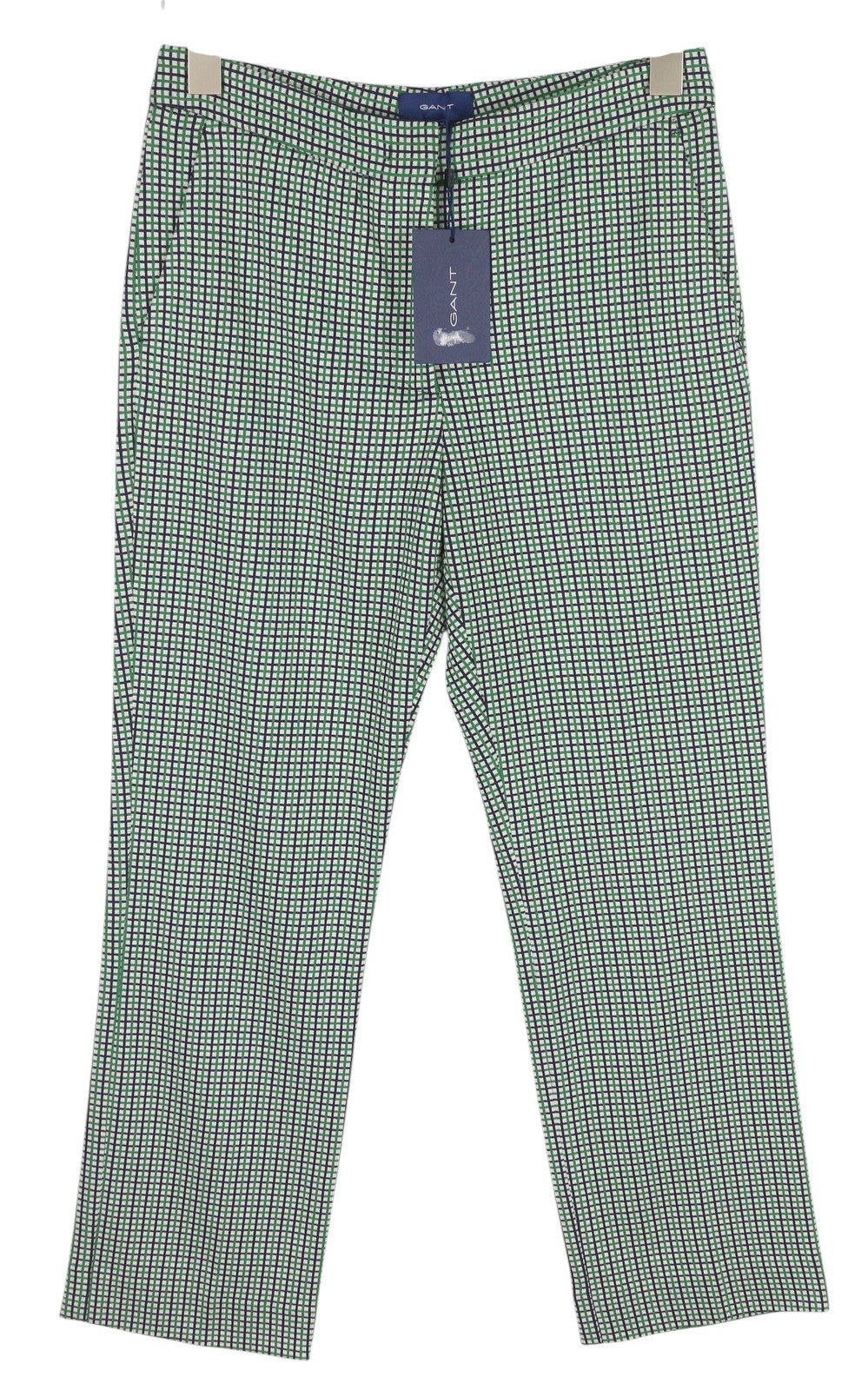 GANT Preppy Check Cigarette Women Trousers EU38 Green Cropped Slim