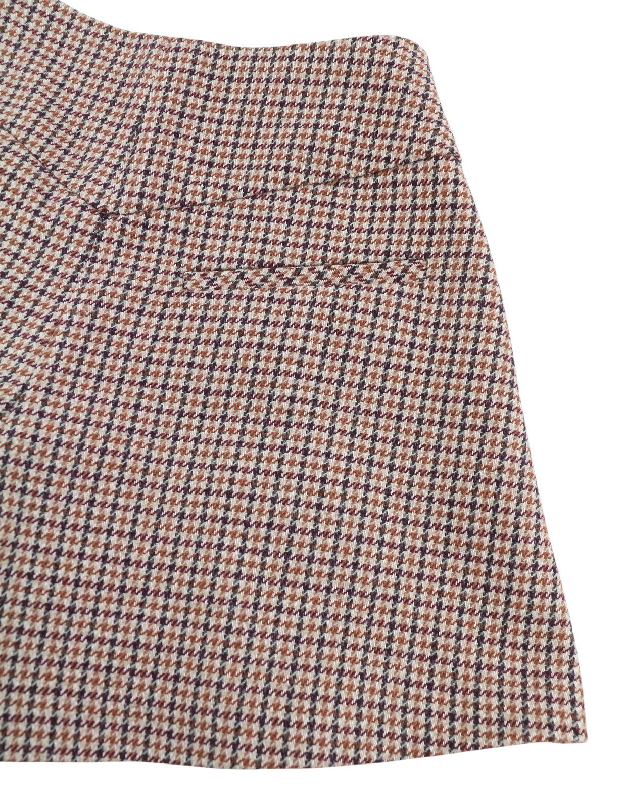 MAJE Vaisa Women Shorts 36 S Wool Blend Pleated Flared Houndstooth Skort RRP325