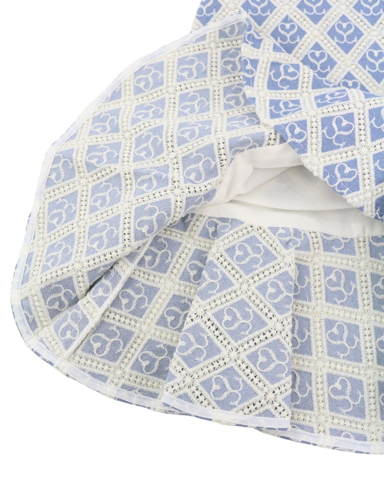 SANDRO Mafalda Women Set 36 S Blue Embroidered Guipure Cropped 2 Piece