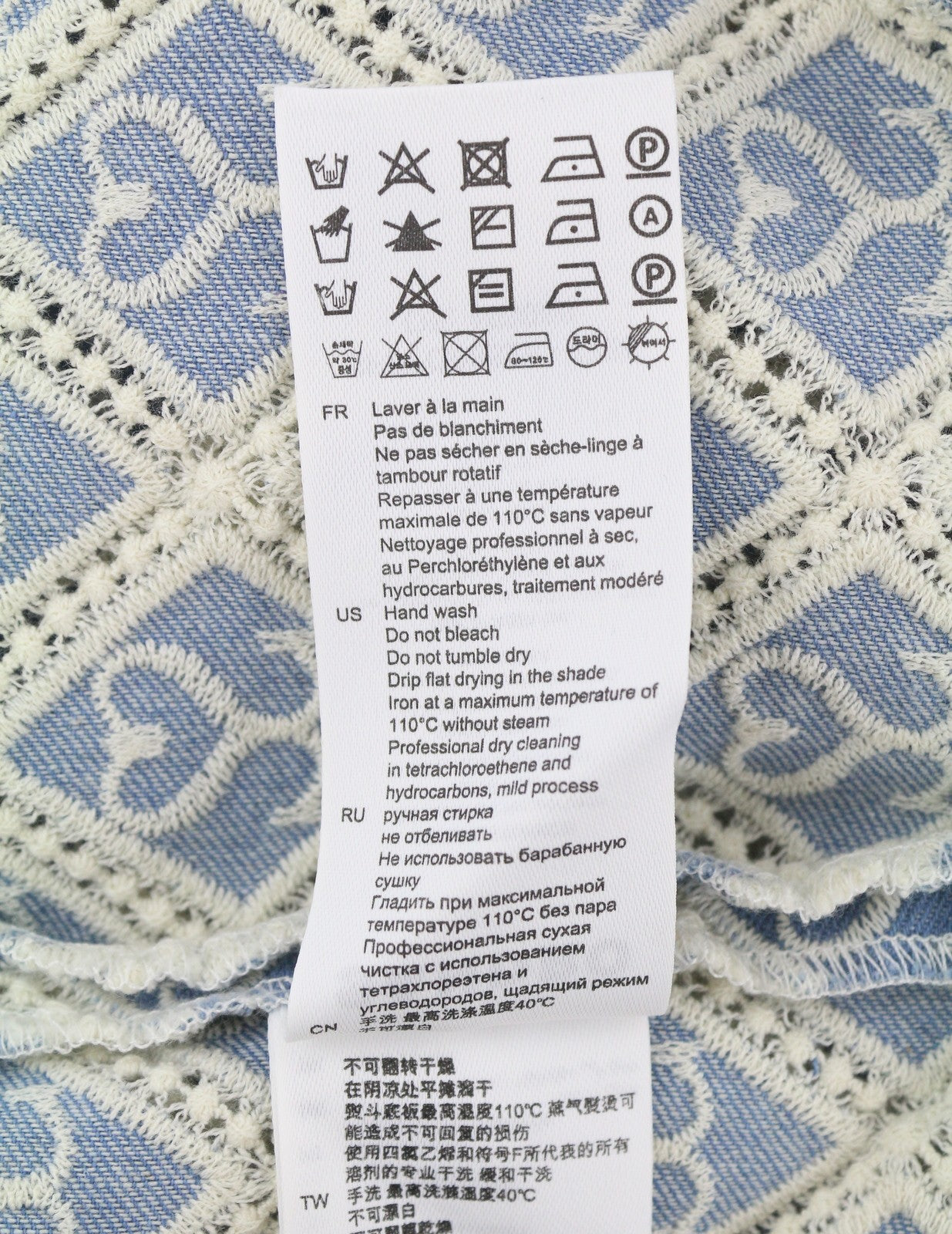 SANDRO Mafalda Women Set 36 S Blue Embroidered Guipure Cropped 2 Piece