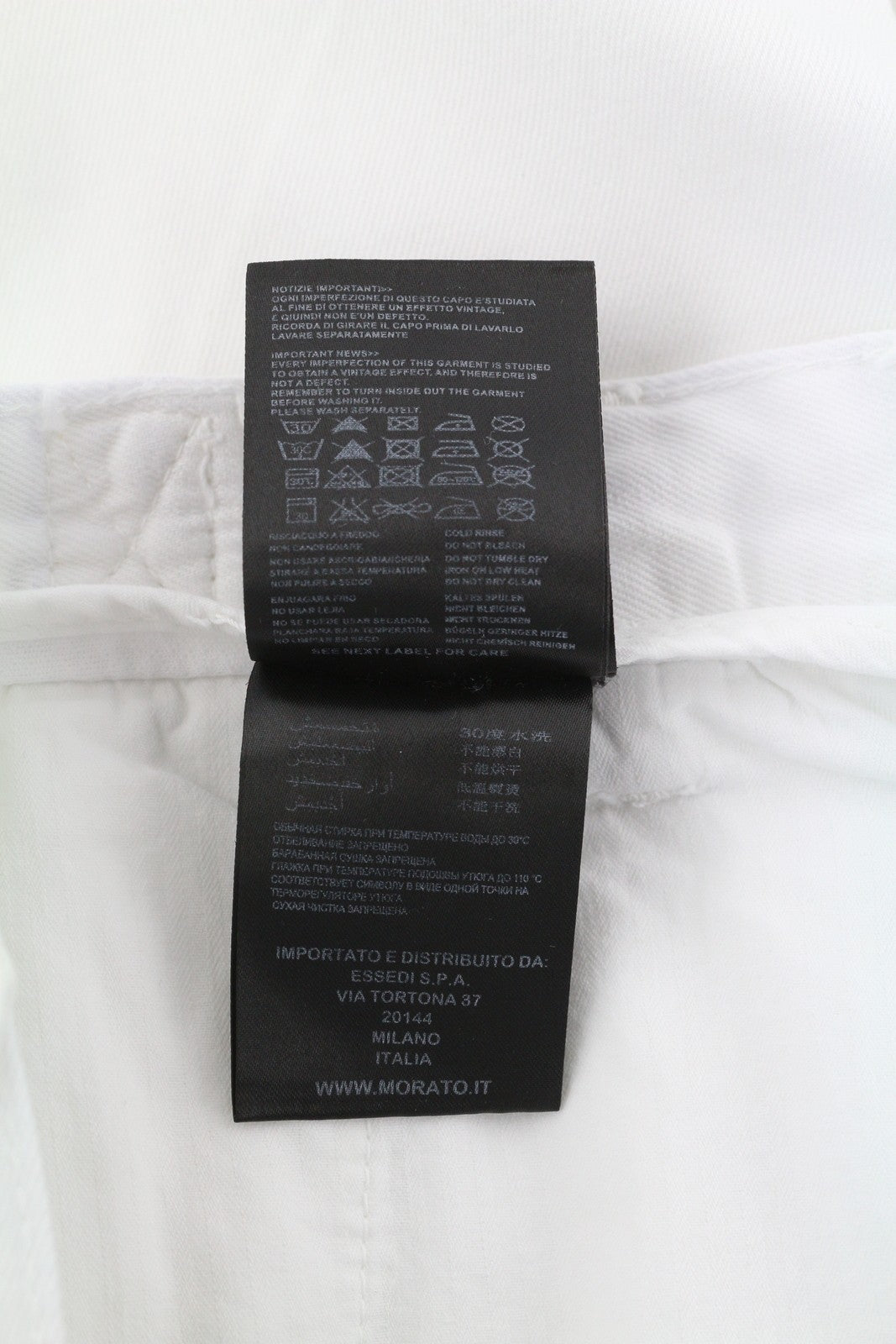 ANTONY MORATO Prince Men Trousers W28 White Linen Loose Button Fly