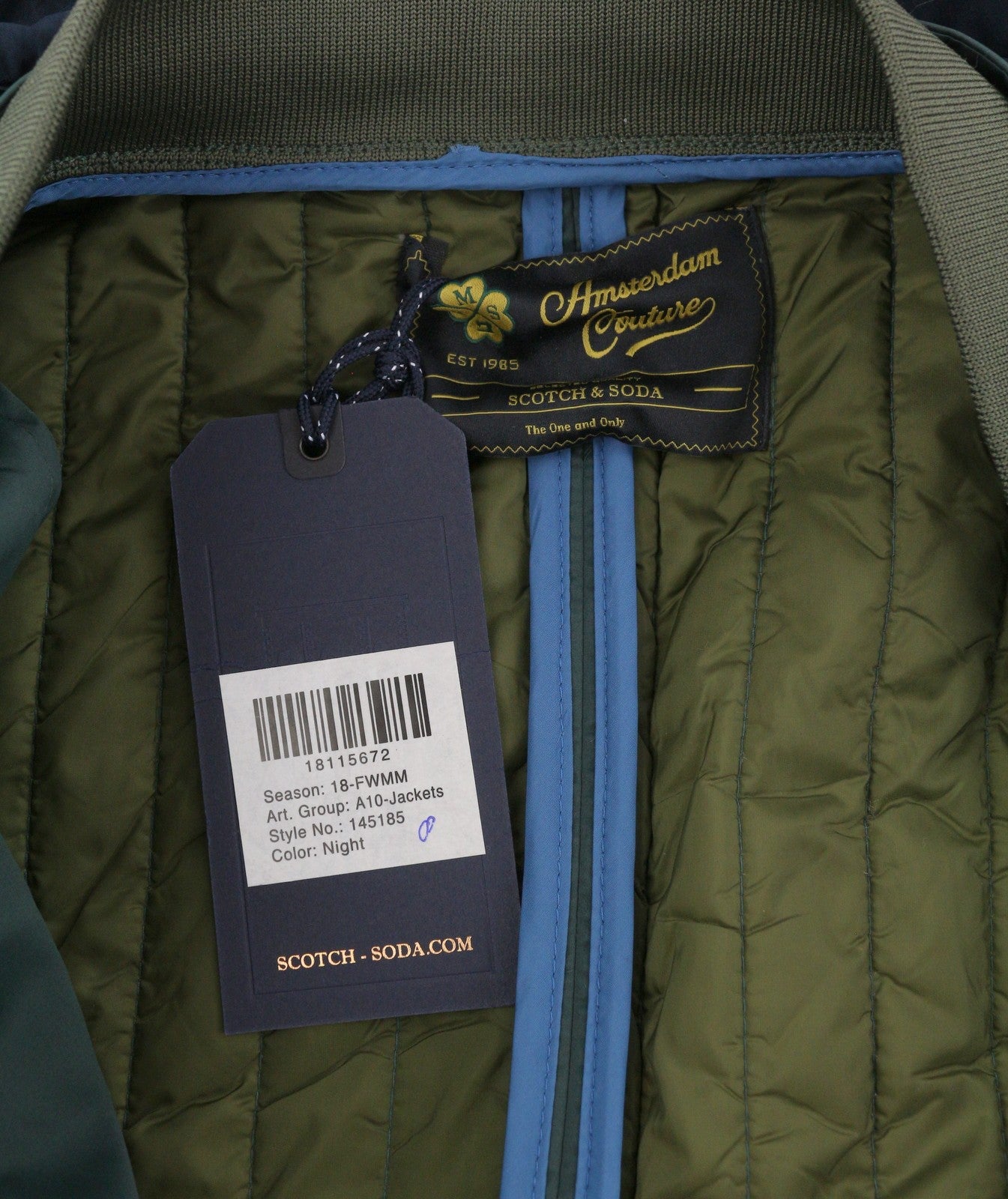 SCOTCH & SODA Men Jacket M Navy Lightweight Mid Length Removable Lining 2in1