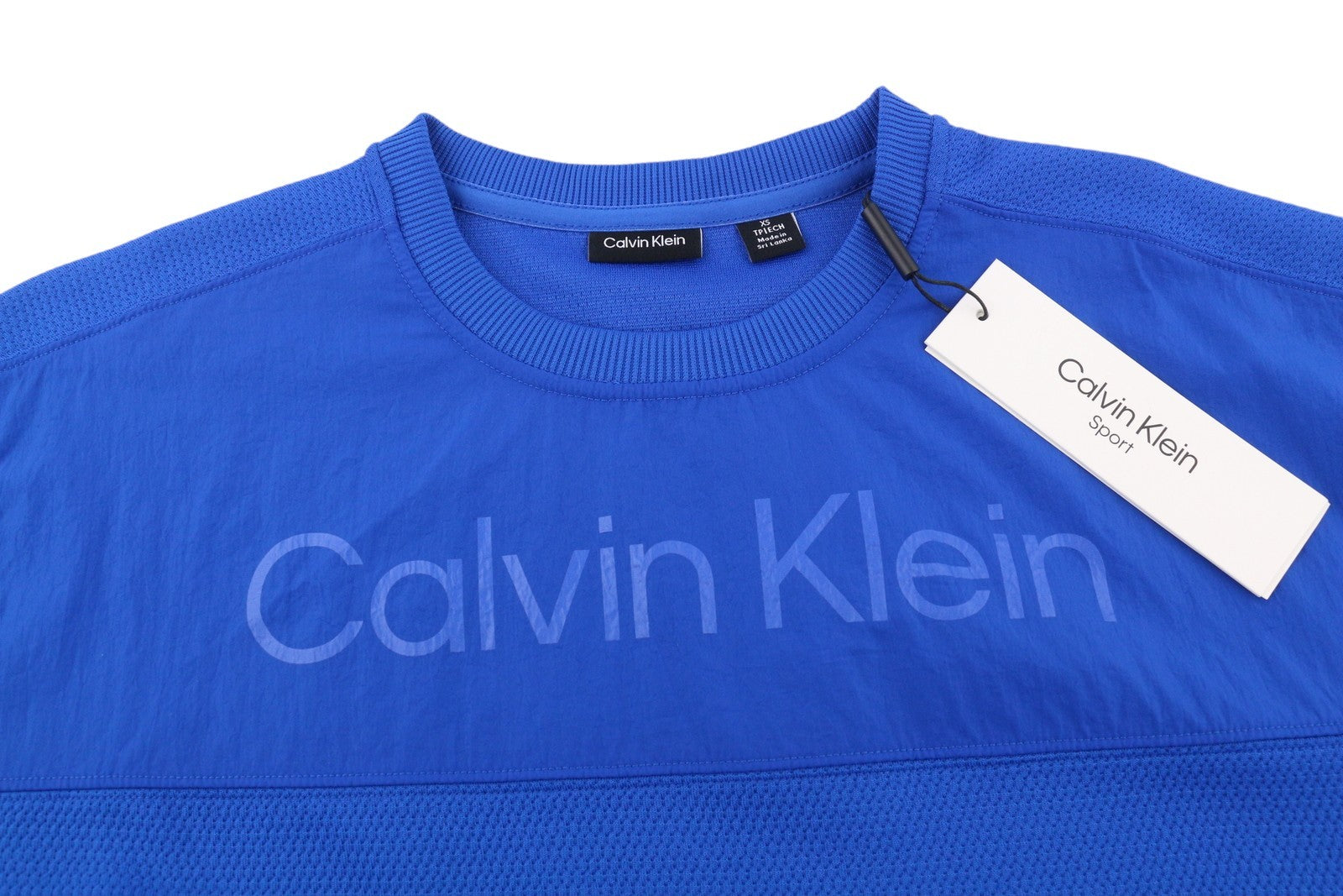 CALVIN KLEIN Men Sweatshirt XS Blue Crew Neck Logo Pull On RRP109