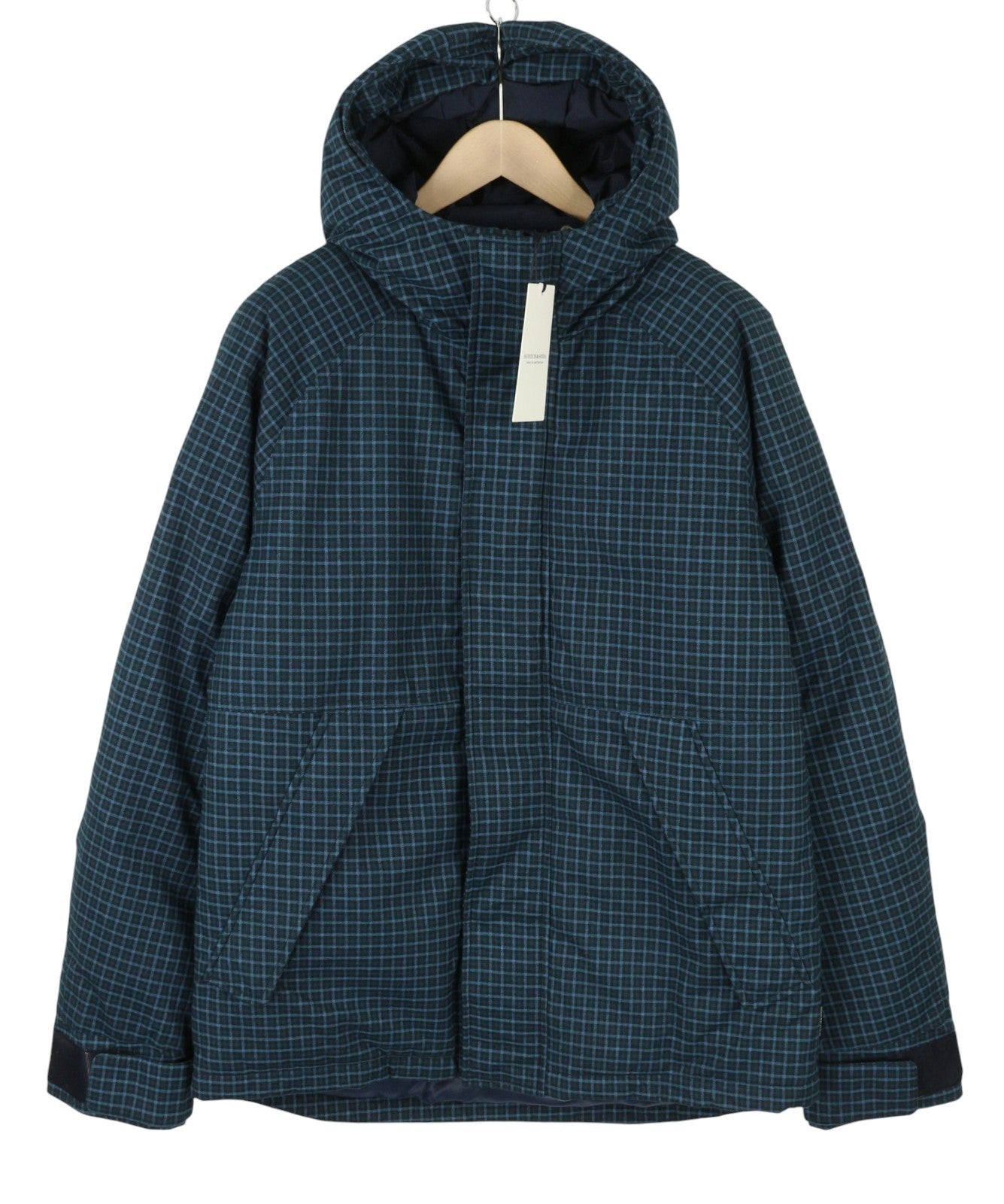 SCOTCH & SODA Men Jacket M Blue Check Padded Hooded Full Zip