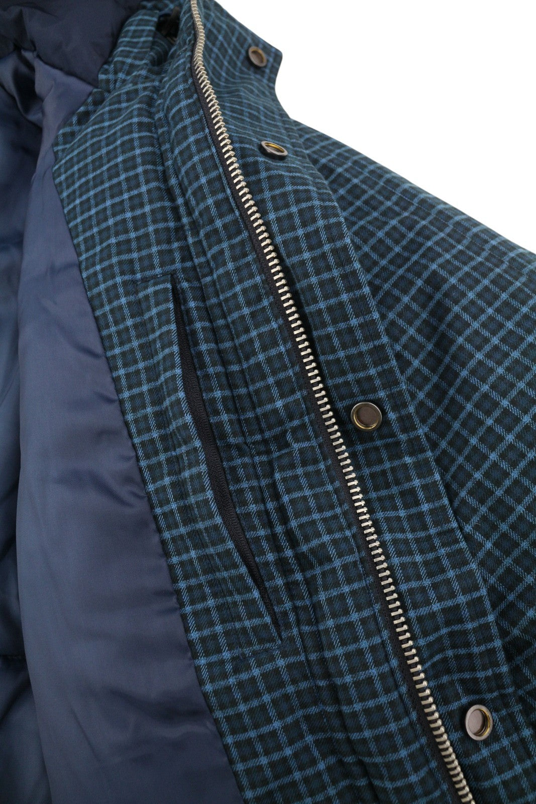 SCOTCH & SODA Men Jacket M Blue Check Padded Hooded Full Zip