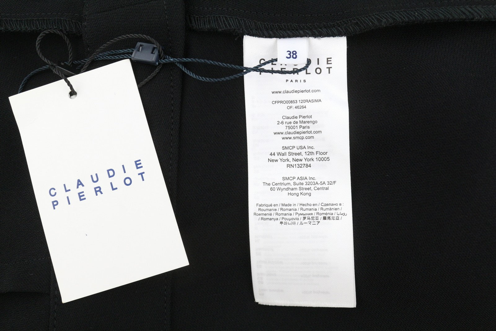 CLAUDIE PIERLOT Rasima Women Dress 38 S Black Crossover Flared Cut RRP225