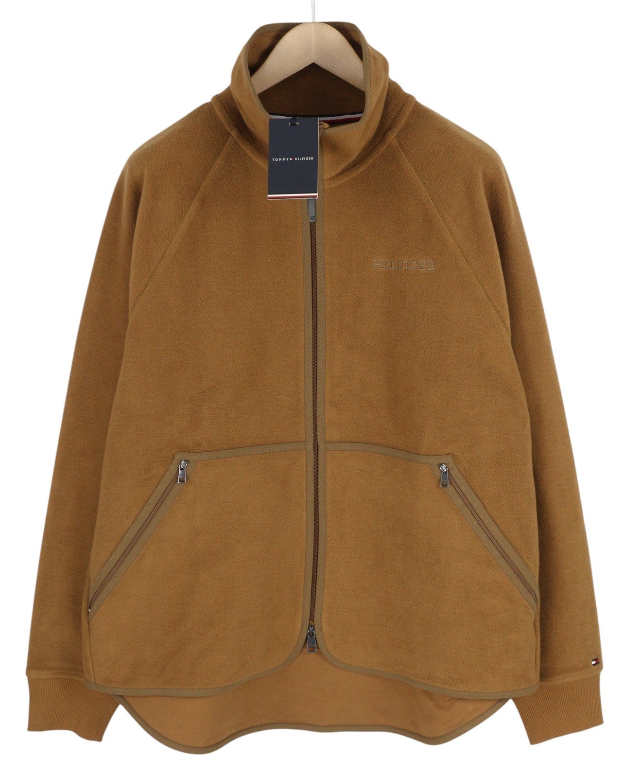 TOMMY HILFIGER Archive Fit Men Sweatshirt M Brown Full Zip High Neck