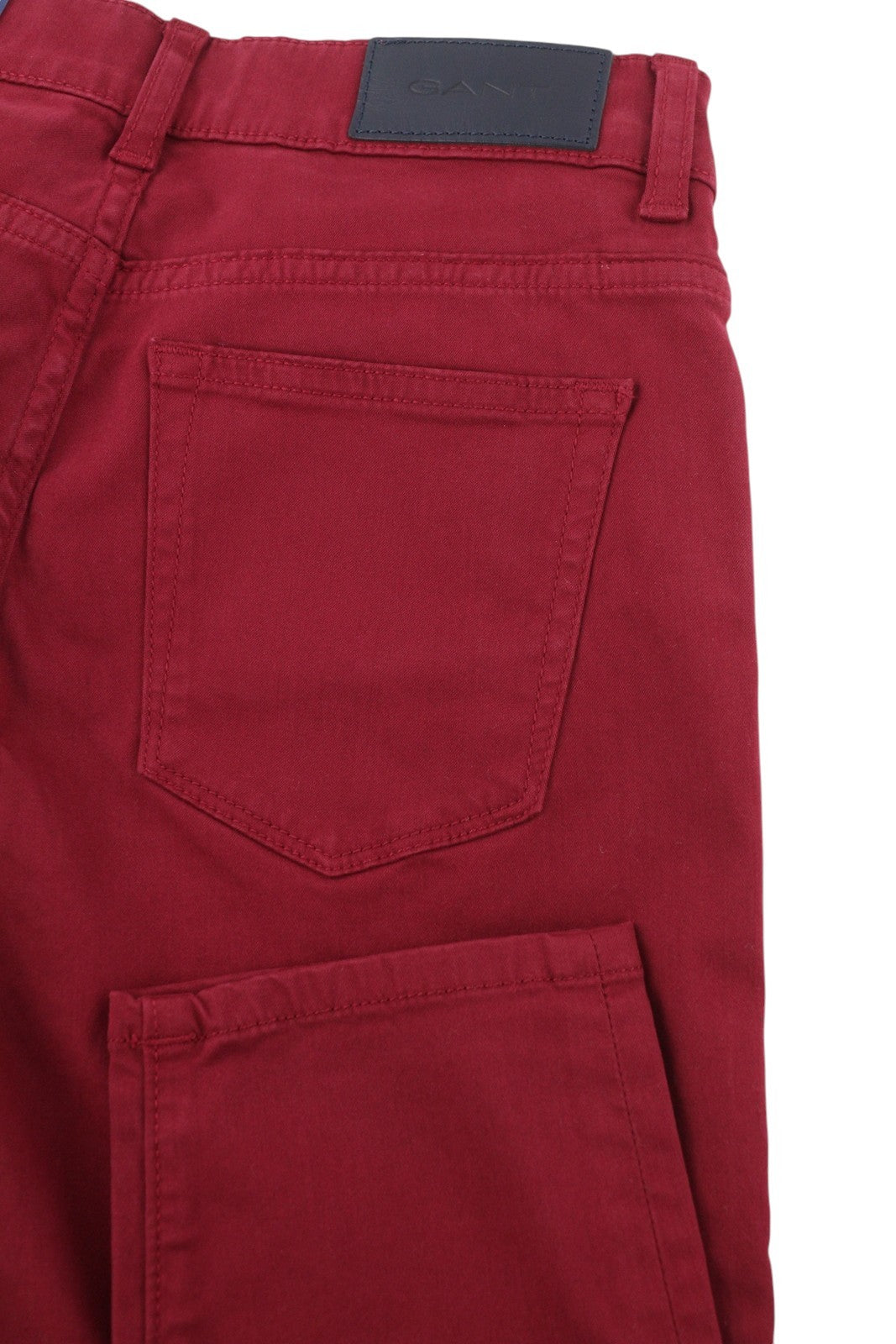 GANT Skinny Satin Women Trousers W26/L32 Dark Red Zip Casual