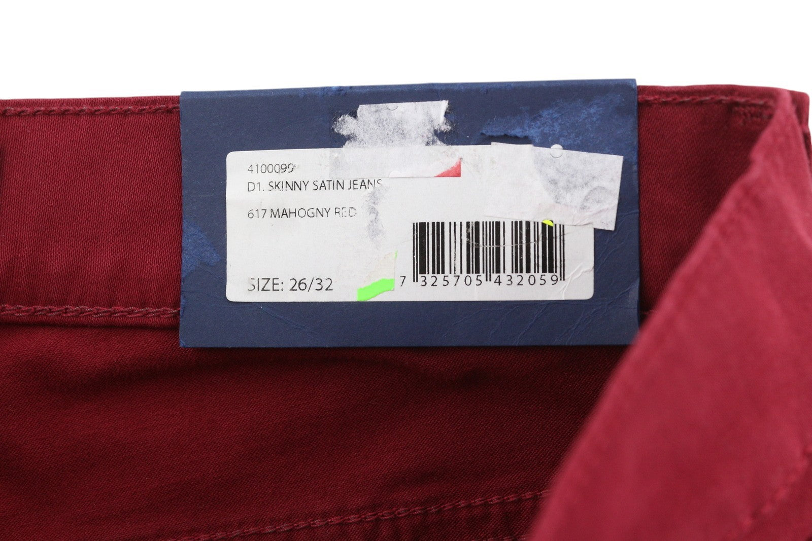 GANT Skinny Satin Women Trousers W26/L32 Dark Red Zip Casual