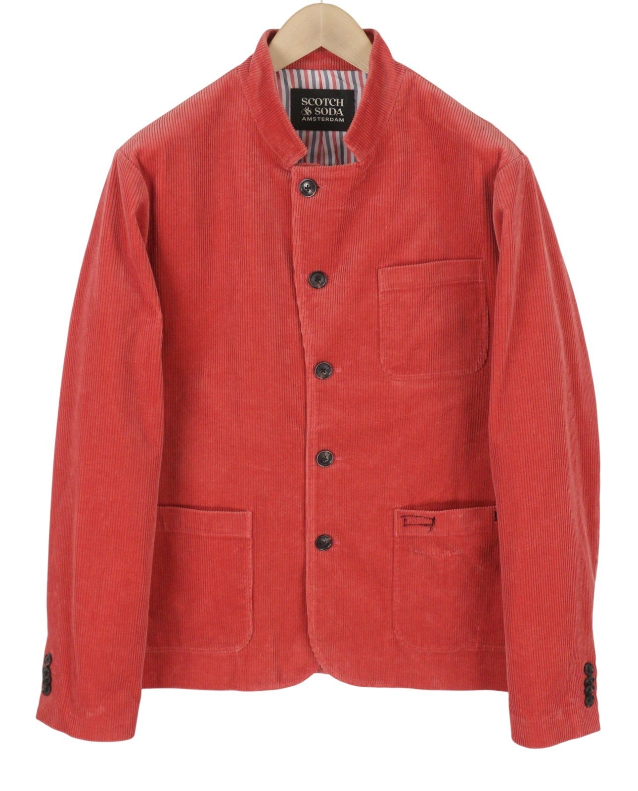 SCOTCH & SODA Men Blazer M Red Corduroy Button-Up Half Lined