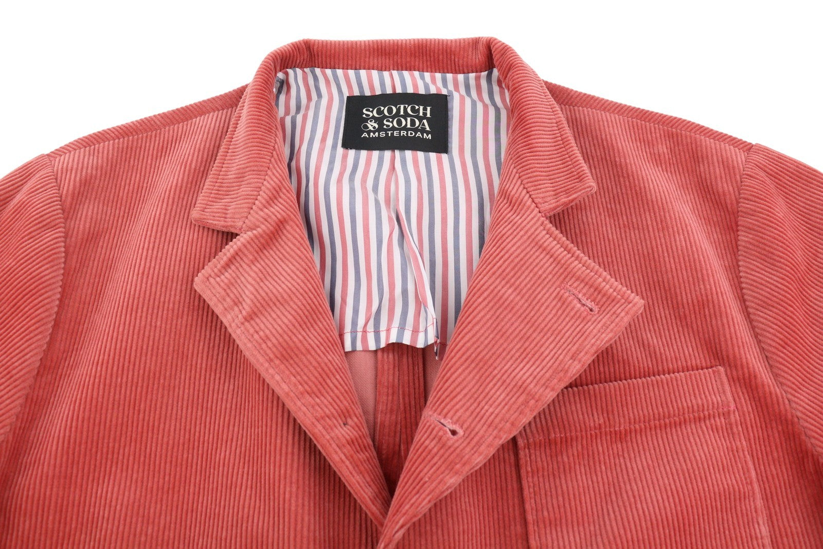 SCOTCH & SODA Men Blazer M Red Corduroy Button-Up Half Lined