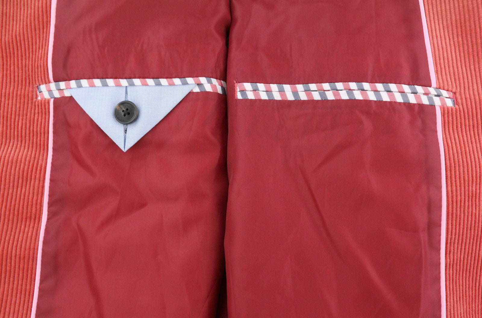 SCOTCH & SODA Men Blazer M Red Corduroy Button-Up Half Lined