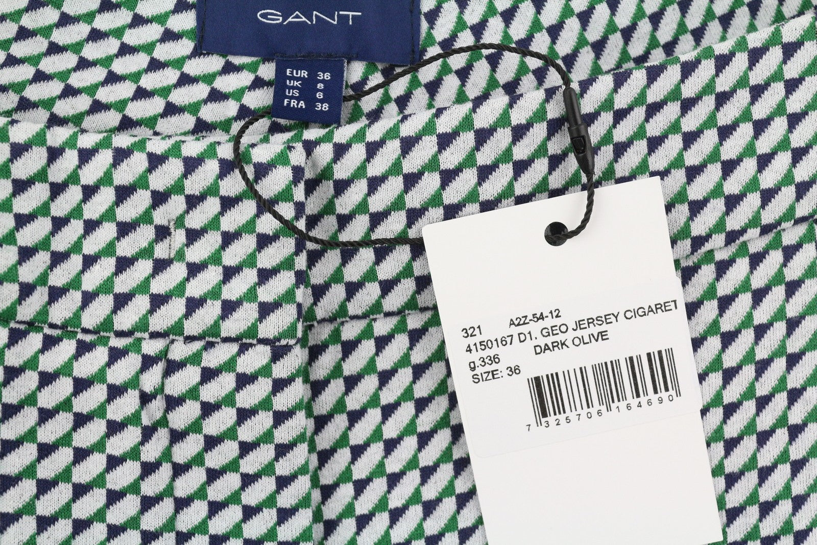 GANT Geo Jersey Women Suit EU36 Grey Pattern Notch 2in1