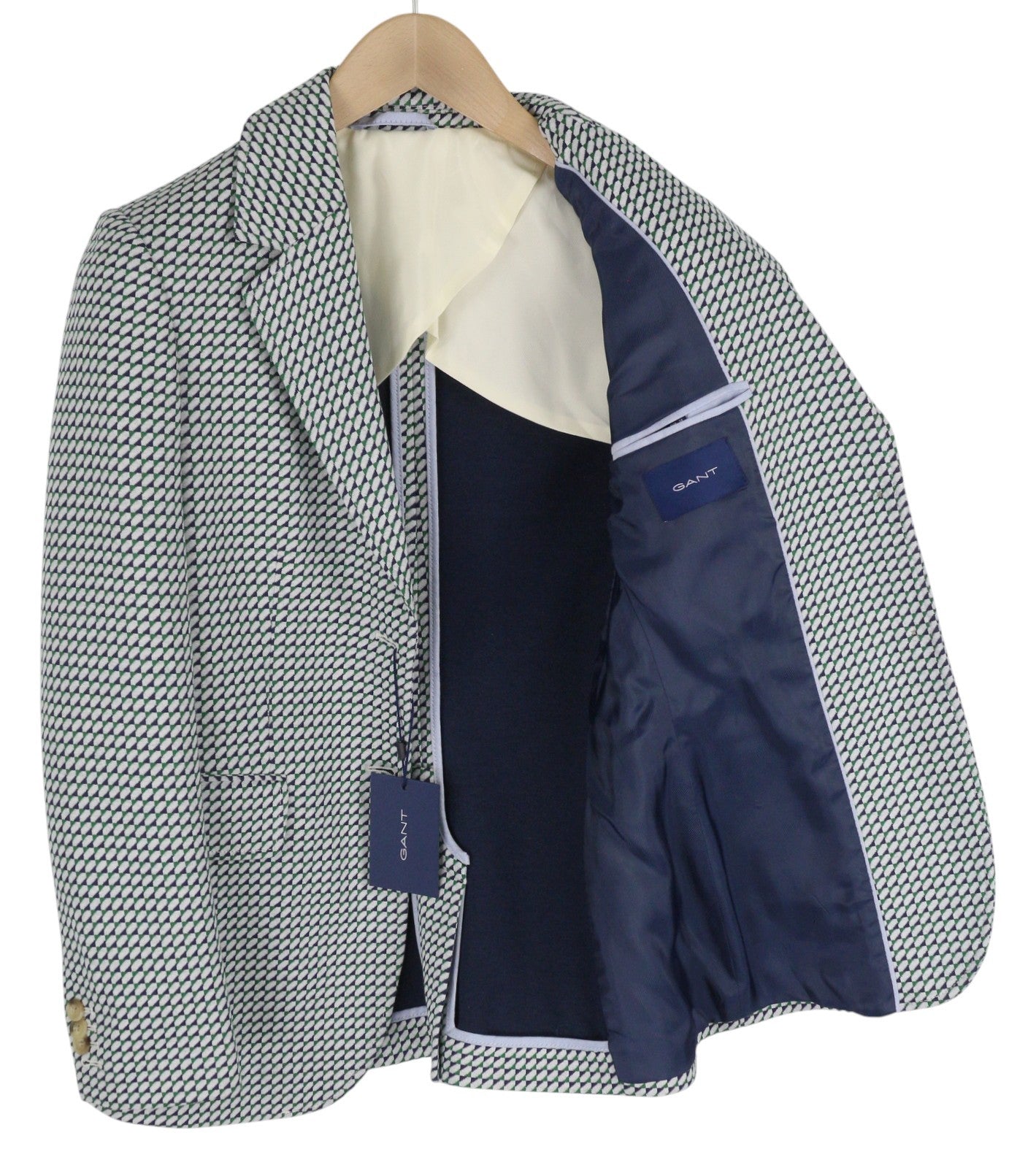 GANT Geo Jersey Women Blazer EU34 Pattern Notch Half Lined