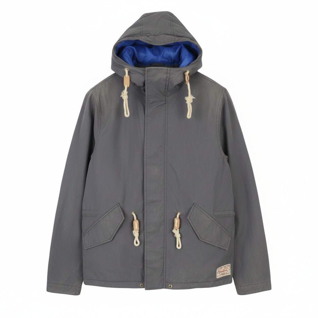 SCOTCH & SODA Men Jacket M Grey Extended Inner Lining Panel Drawstring Waist