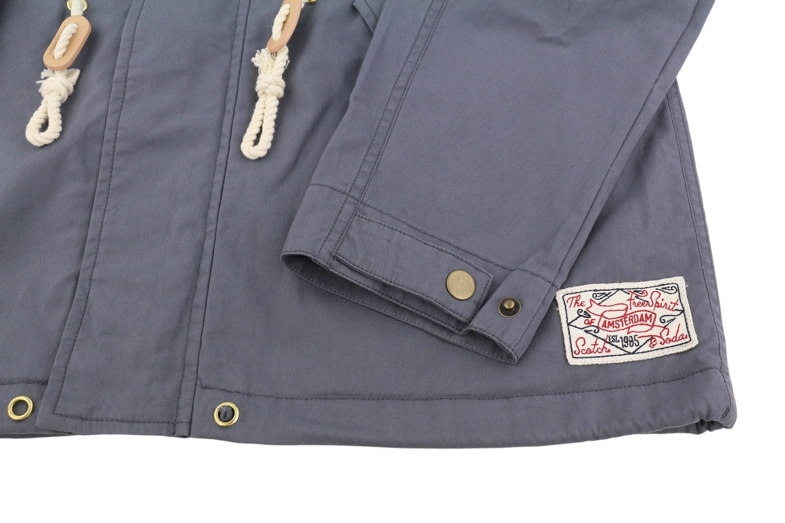 SCOTCH & SODA Men Jacket M Grey Extended Inner Lining Panel Drawstring Waist