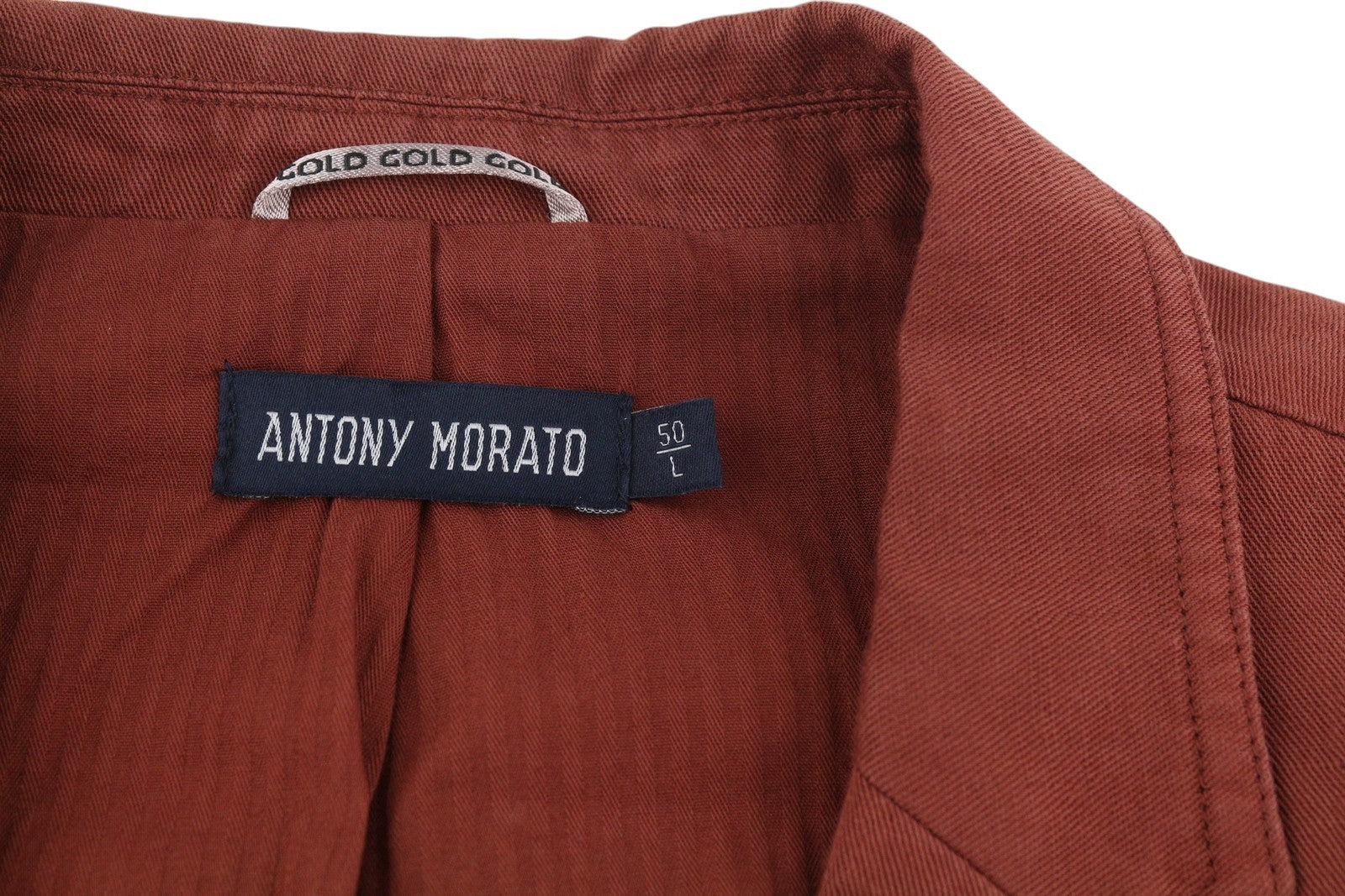 ANTONY MORATO Men Suit L Burgundy Slim Linen Notch 2in1