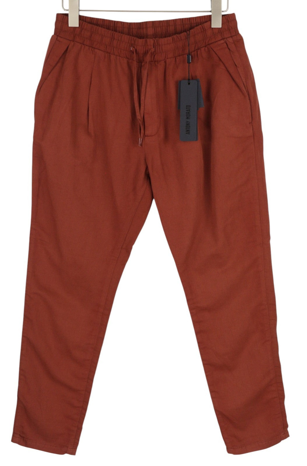 ANTONY MORATO Men Suit M Burgundy Slim Linen Notch 2in1