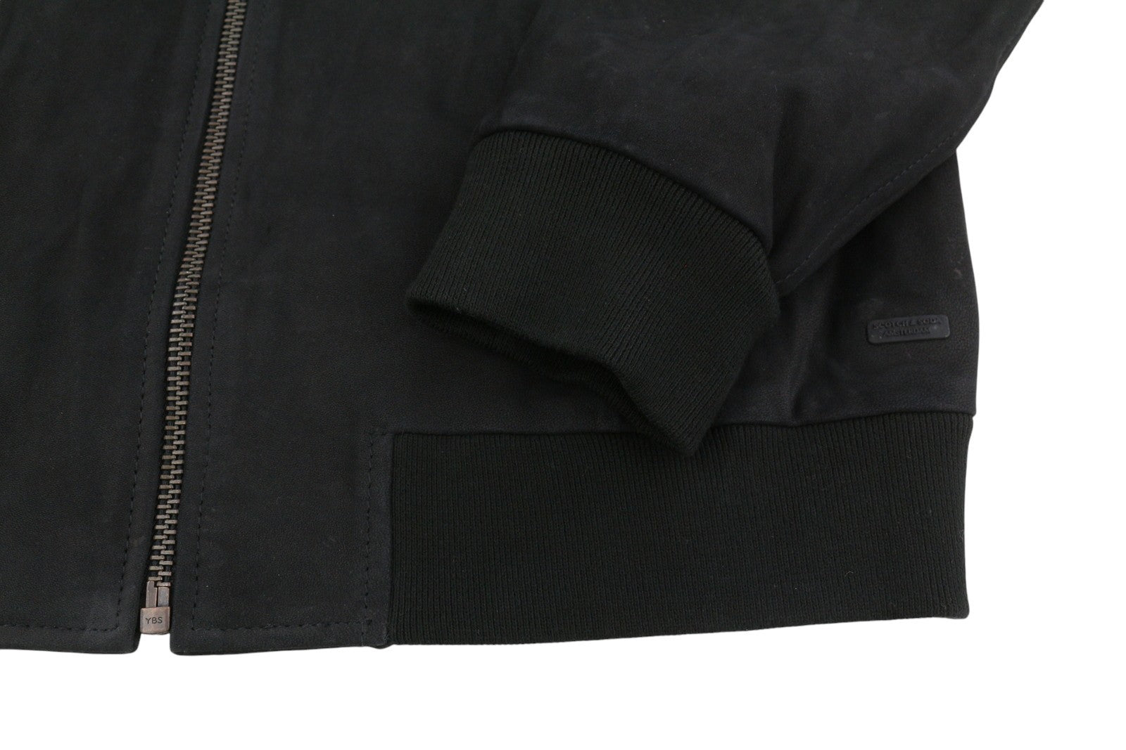 SCOTCH & SODA Men Jacket L Black Genuine Leather Lightweight Bomber RRP379