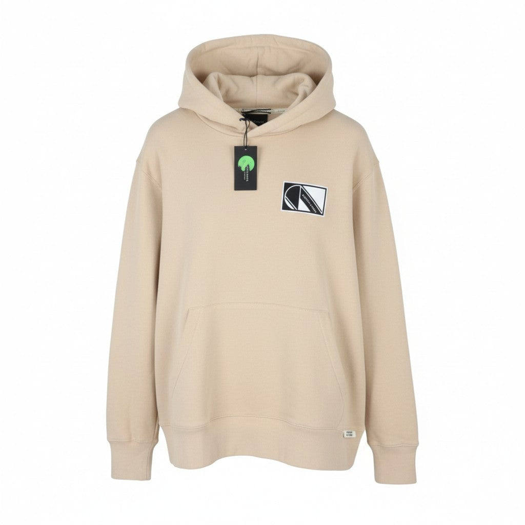 SCOTCH & SODA Men Hoodie L Beige Kangaroo Pocket Cotton Pull On