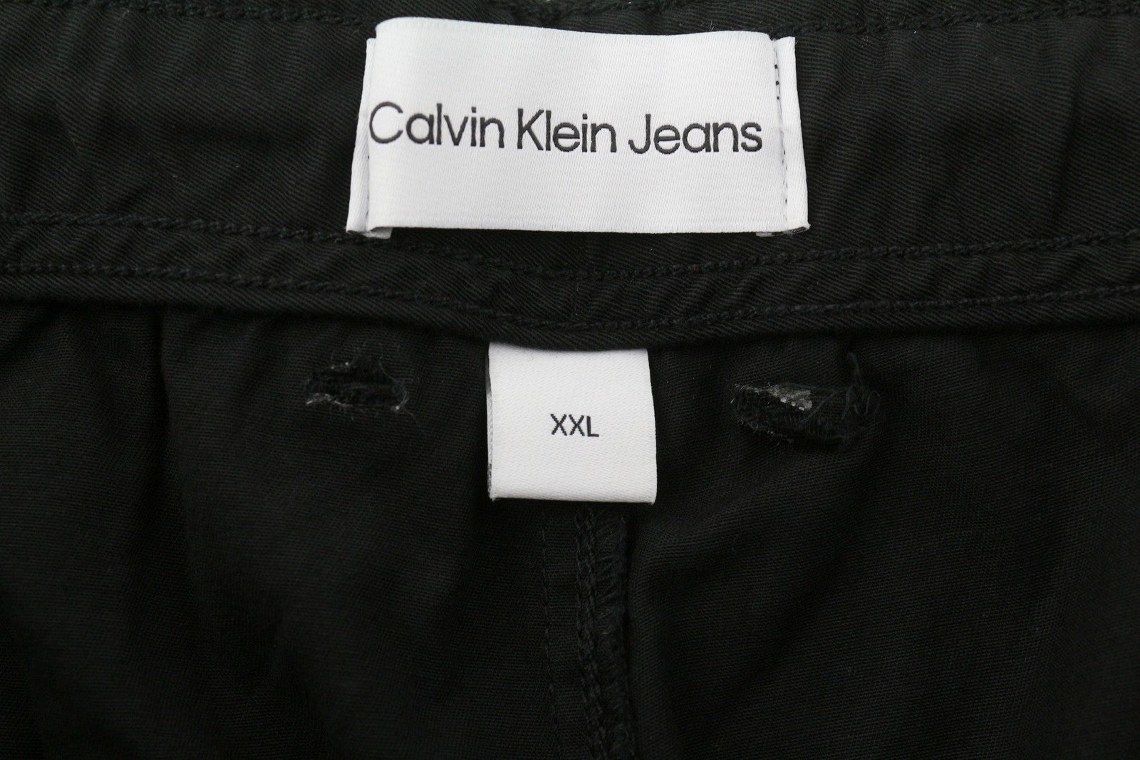 CALVIN KLEIN Straight Cargo Men Trousers 2XL Black Patch Pocket Regular