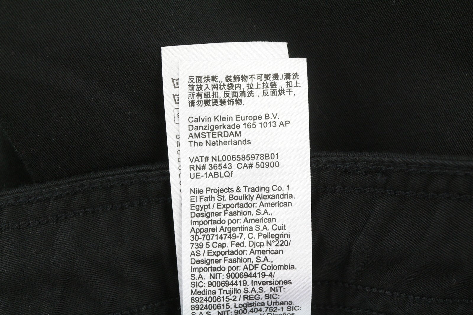 CALVIN KLEIN Straight Cargo Men Trousers 2XL Black Patch Pocket Regular