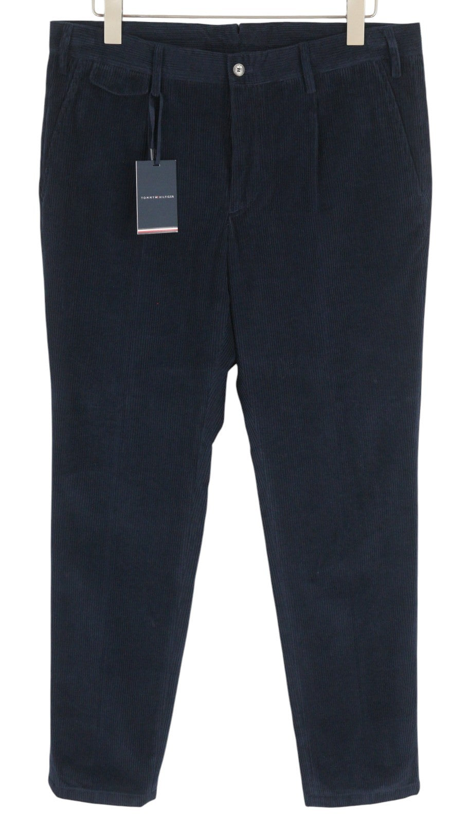 TOMMY HILFIGER Rock Velvet Cashmere Men Trousers W36 Blue Cord Slim Fit