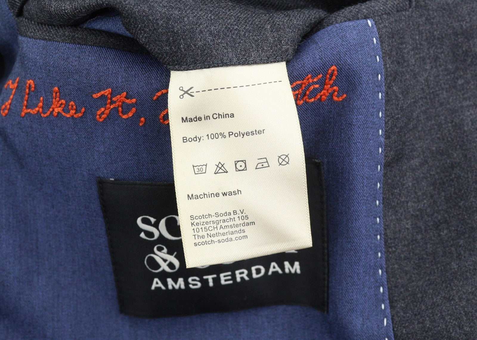 SCOTCH & SODA Men Blazer S Grey Graphite Melange Notch Lapel Half Lined Button