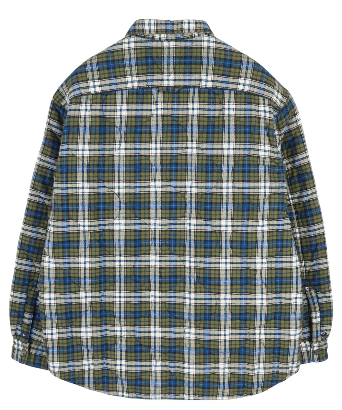 TOMMY HILFIGER Check Quilted Overshirt Men Jacket L Padded Lined