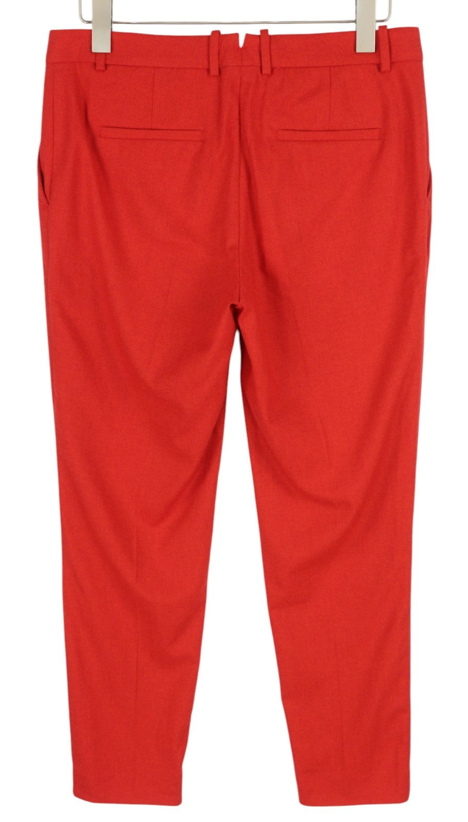 GANT Wool Classic Women Trousers EU40 Red Tapered Cropped Zip Fly