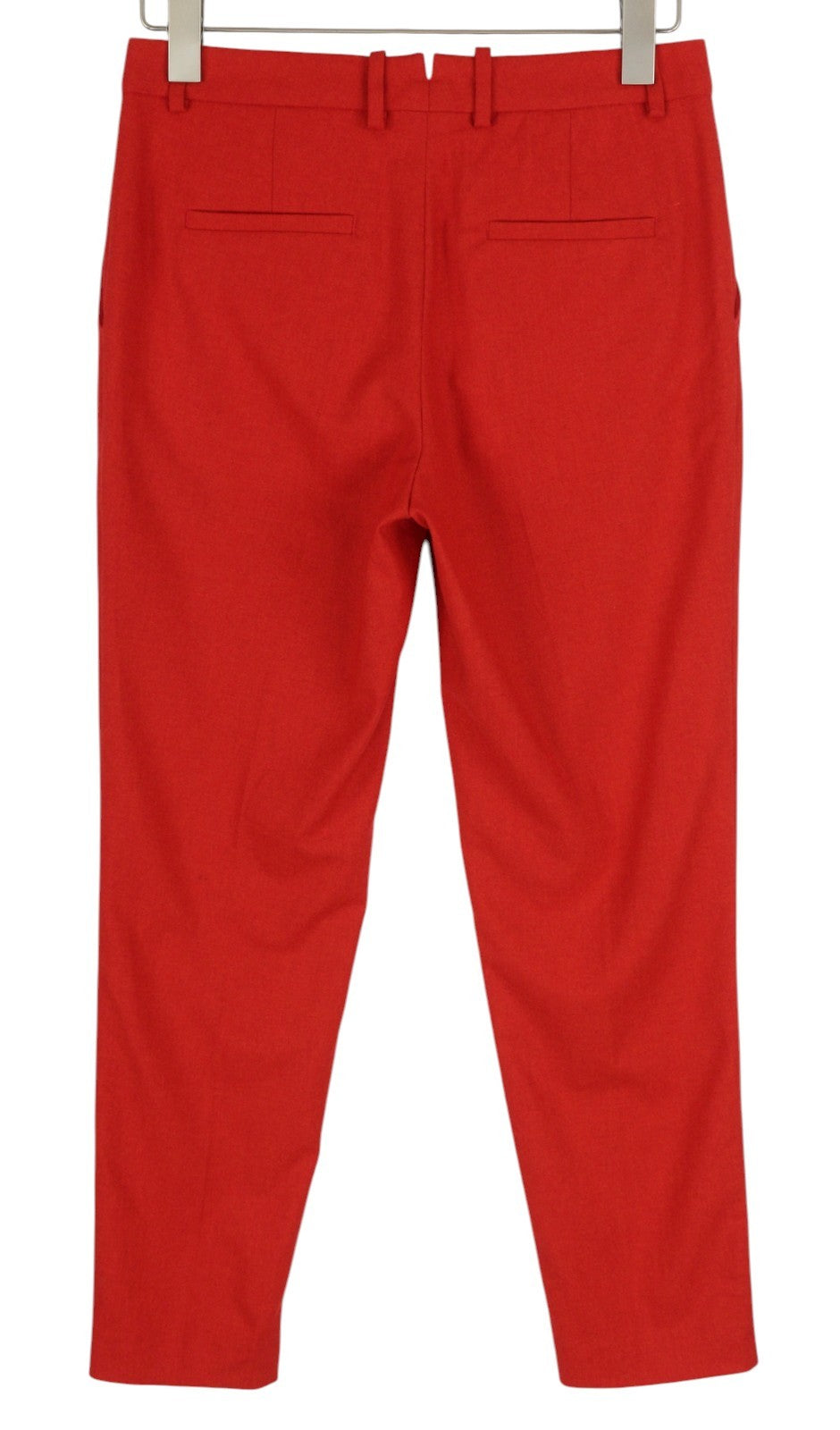 GANT Wool Classic Women Trousers EU36 Red Tapered Cropped Zip Fly