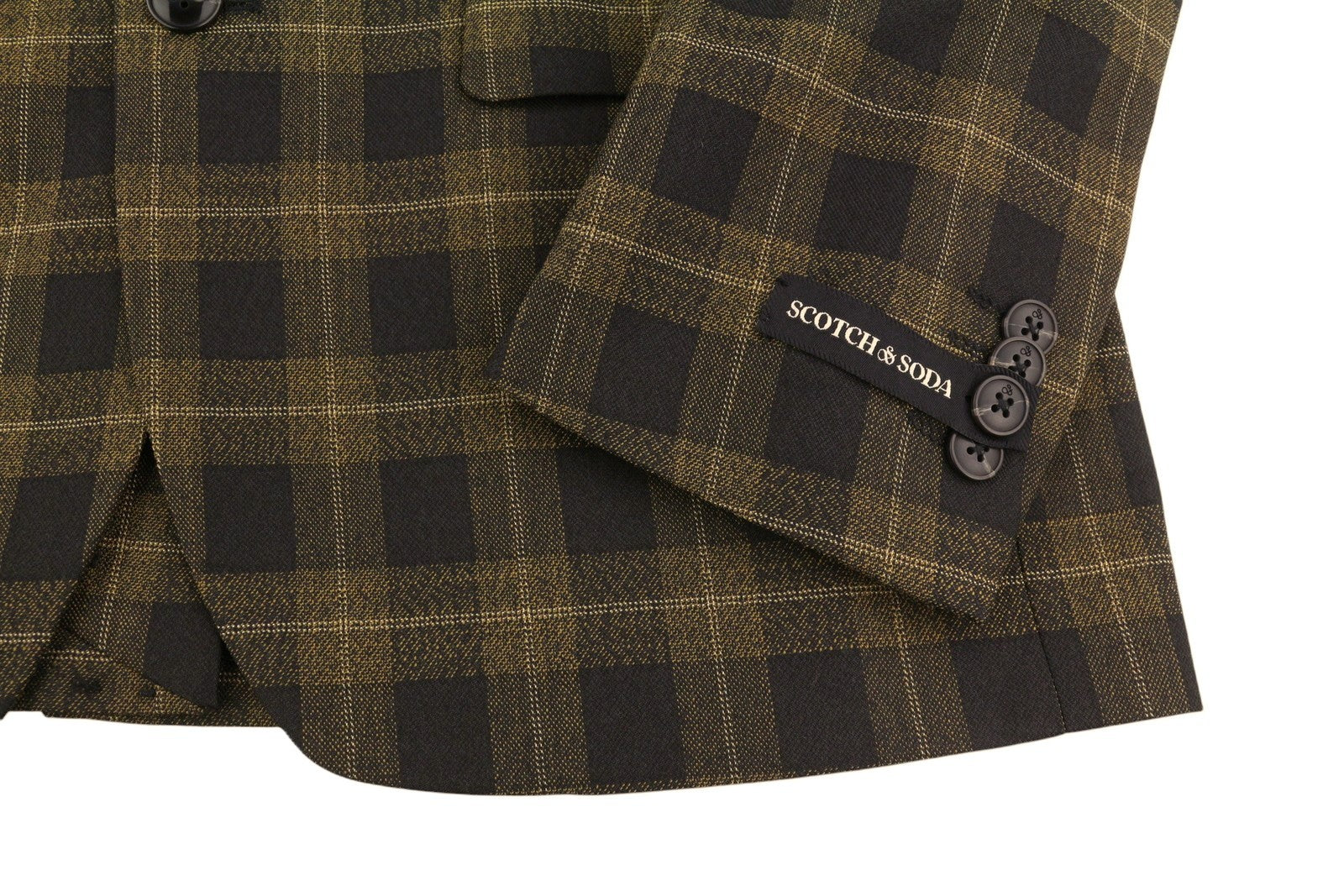 SCOTCH & SODA Men Suit M Golden Brown Check Yarn-Dyed Single Breasted 2PC