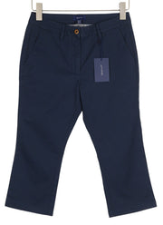 GANT Chino Capri Women Trousers EU36 Blue Ankle Zip Fly Pockets Casual