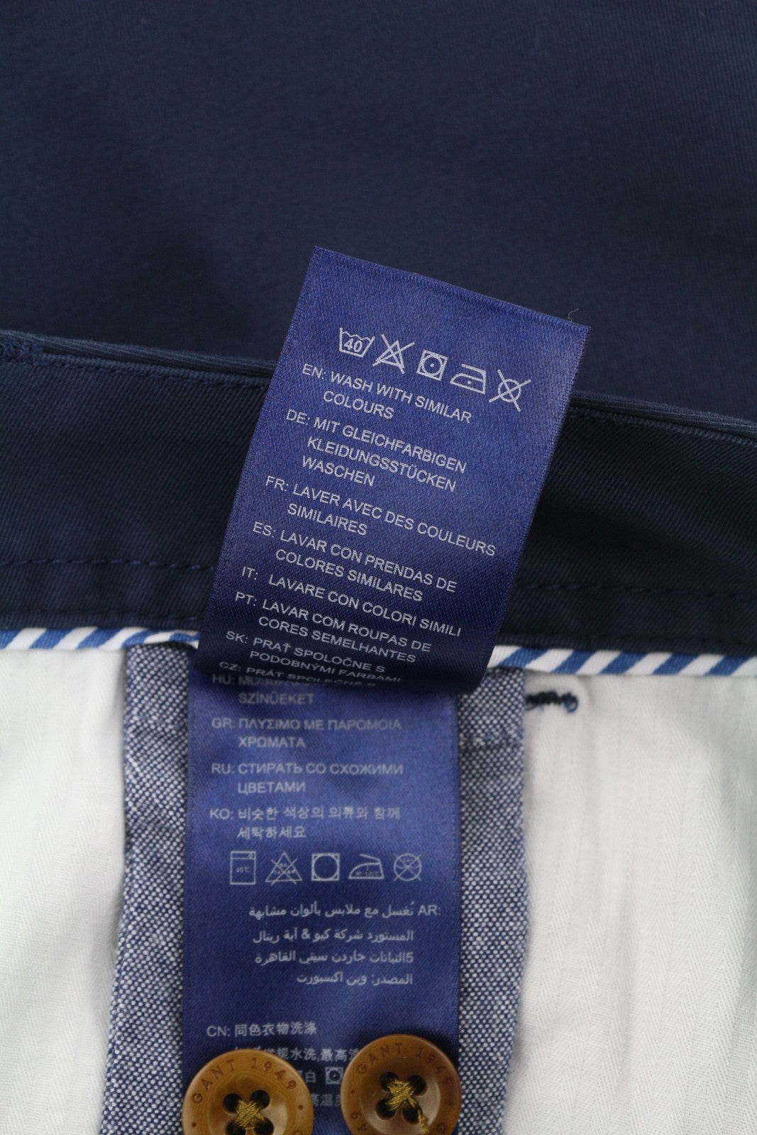 GANT Chino Capri Women Trousers EU36 Blue Ankle Zip Fly Pockets Casual