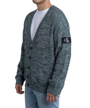 CALVIN KLEIN Twisted Yarn Cardigan Men Jumper L Multi Button RRP129