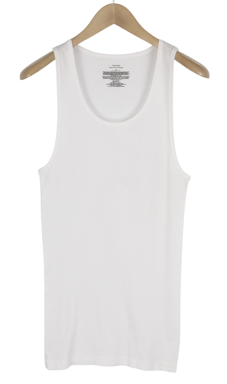 CALVIN KLEIN Men T-Shirt M White Sleeveless Ribbed Underwear 3 Pack