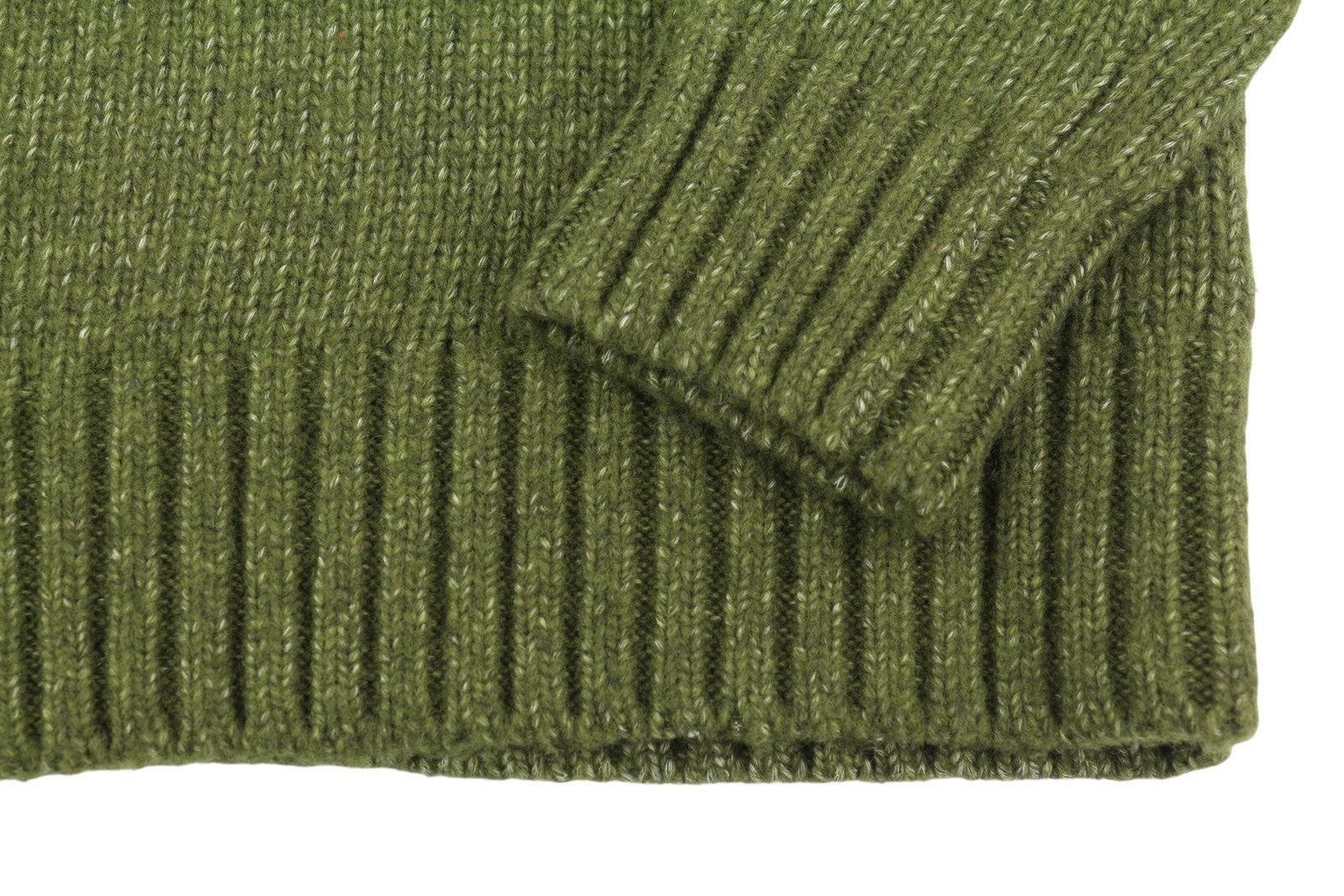 TOMMY HILFIGER Dc Mouline Mock Nk Men Jumper S Green Wool RRP199