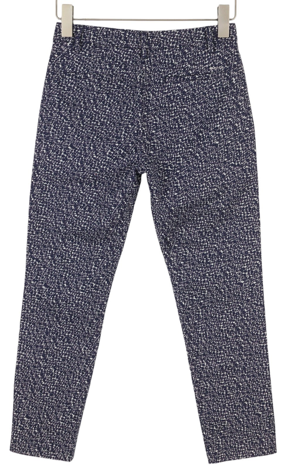 GANT Floral Camo Cropped Slack Women Trousers EU34 Blue Slim Zip Fly