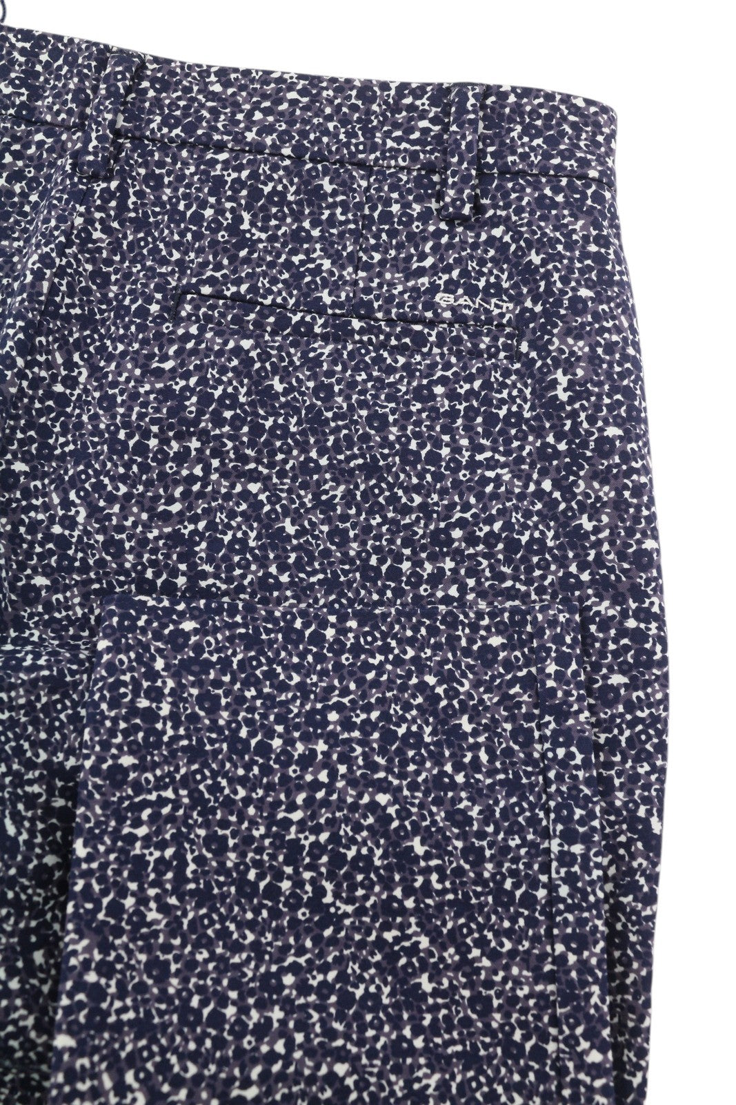 GANT Floral Camo Cropped Slack Women Trousers EU36 Blue Slim Zip Fly
