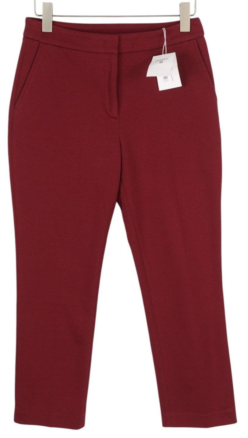 GANT Jersey Cigarette Women Trousers EU38 Red Slim Ankle